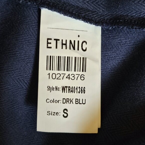 ETHNIC Blue Embroidered 3/4 Sleeve Tunic Short Dress Size Small - Picture 7 of 8